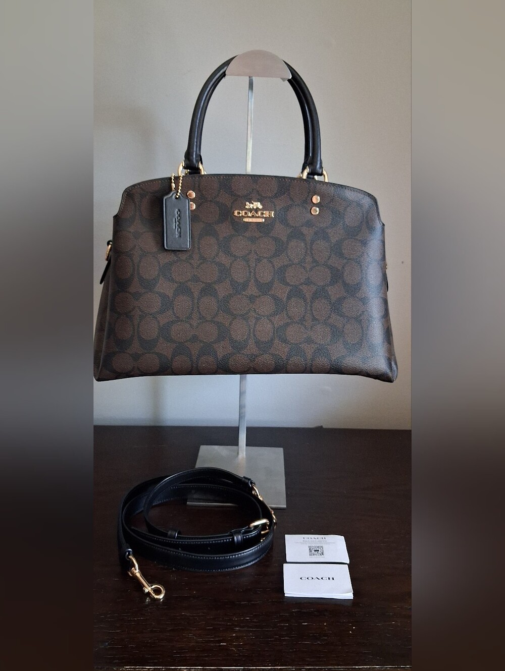 Coach Signature Monogram Lillie carryall Satchel bag